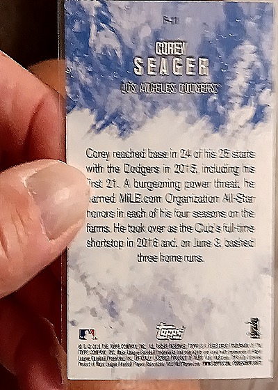 2016 Topps Fire #F-11 Corey Seager — back