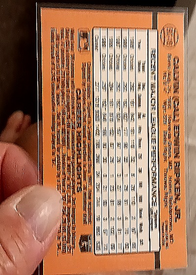 1990 Donruss #BC-18 Cal Ripken Jr. — back