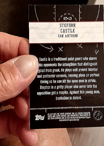 2024-25 Topps Chrome #ST-13 Stephon Castle Show & Tell — back