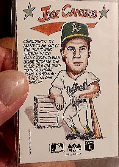 1990 Collect-A-Books #25 Jose Canseco — back