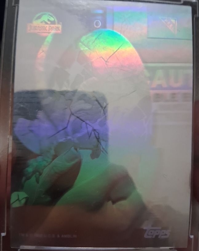 1993 Jurassic Park Action Hologram Hatching Egg #3 Topps — front