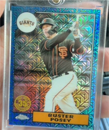 2022 Topps Chrome 1987 Topps Baseball 35th Anniversary Chrome #T87C-90 Buster Posey — front