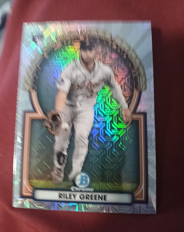 2023 Bowman Chrome Rookie of the Year Favorites Mojo #ROYF-6 Riley Greene — front
