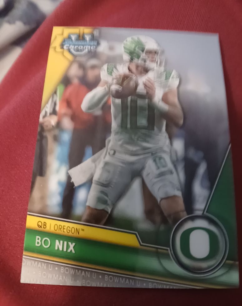 2023 Bowman University Chrome #159 Bo Nix — front