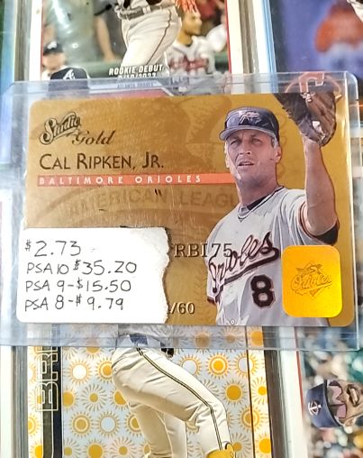 1995 Donruss Studio Gold Plastic Stock #8 Cal Ripken Jr. — front