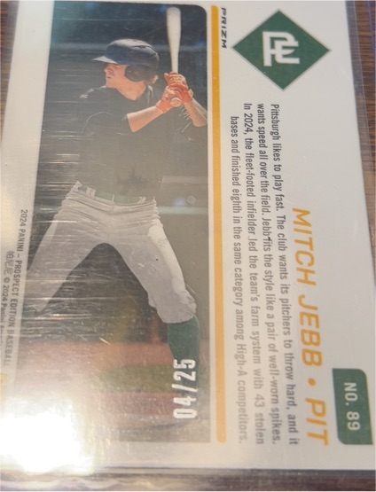 2024 Panini Prospect Edition #89 Mitch Jebb — front