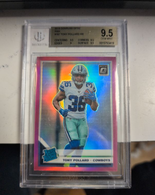 2019 Donruss Optic #187 Tony Pollard Pink Rated Rookie — front