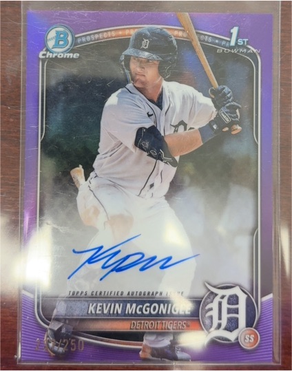 2025 Bowman Chrome Prospects Auto #CPA-KM Kevin McGonigle — front