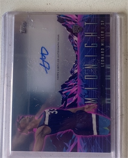 2023-24 Topps Midnight #RHS-LM Leonard Miller Rookie Horizon Signatures — front