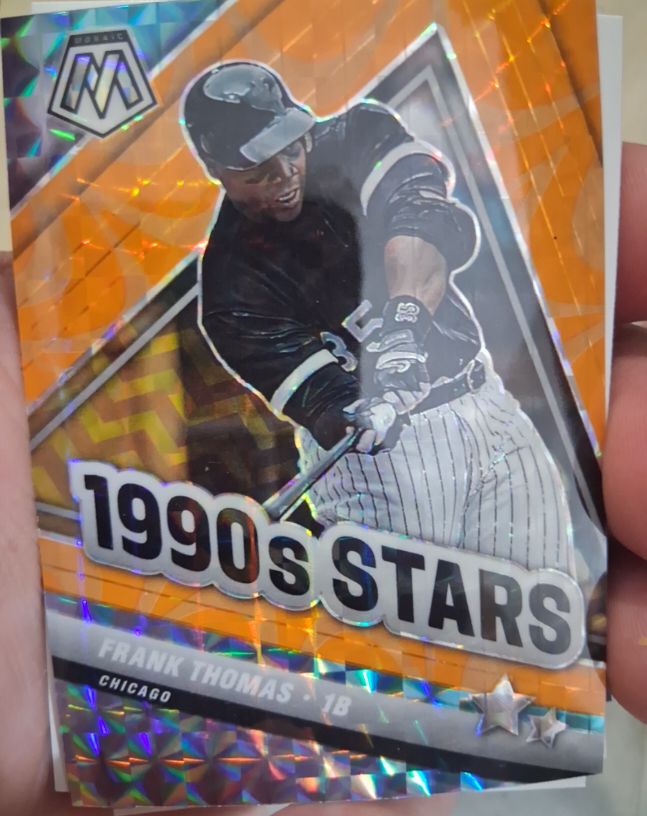 2022 Panini Mosaic #293 Frank Thomas 1990s Stars Orange — front