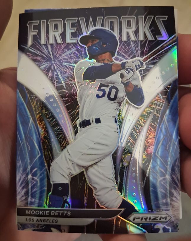 2022 Panini Prizm #F-8 Mookie Betts Fireworks — front