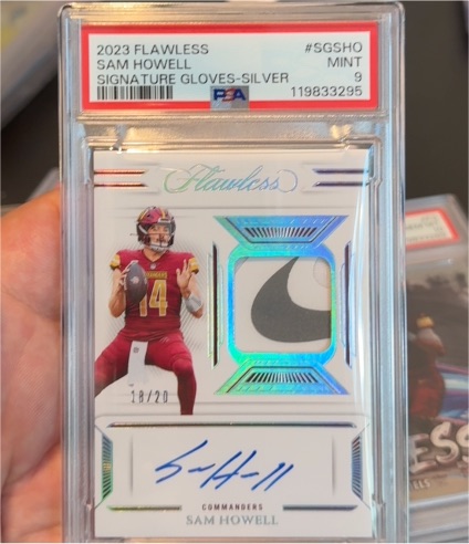2023 Panini Flawless #SGSHO Sam Howell Signature Gloves-Silver — front