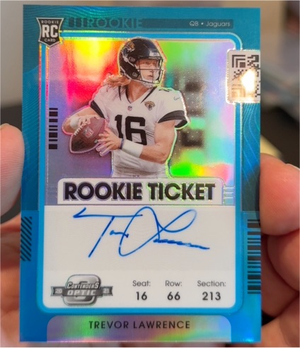2021 Panini Contenders Optic #213 Trevor Lawrence Rookie Ticket — front