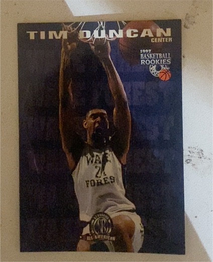 1997 Score Board Basketball Rookies #62 Tim Duncan — front