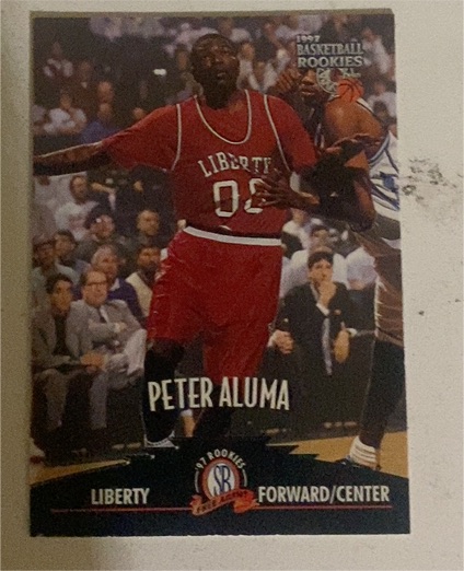 1997 Score Board Basketball Rookies Peter Aluma — front