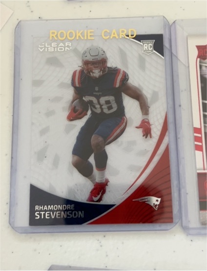2021 Panini Chronicles Clear Vision #CVR-30 Rhamondre Stevenson Rookie Card — front