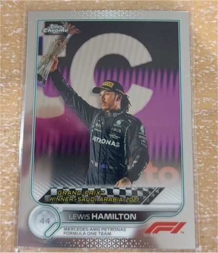 2022 Topps Chrome Formula 1 #44 Lewis Hamilton Grand Prix Winner Saudi Arabia — front