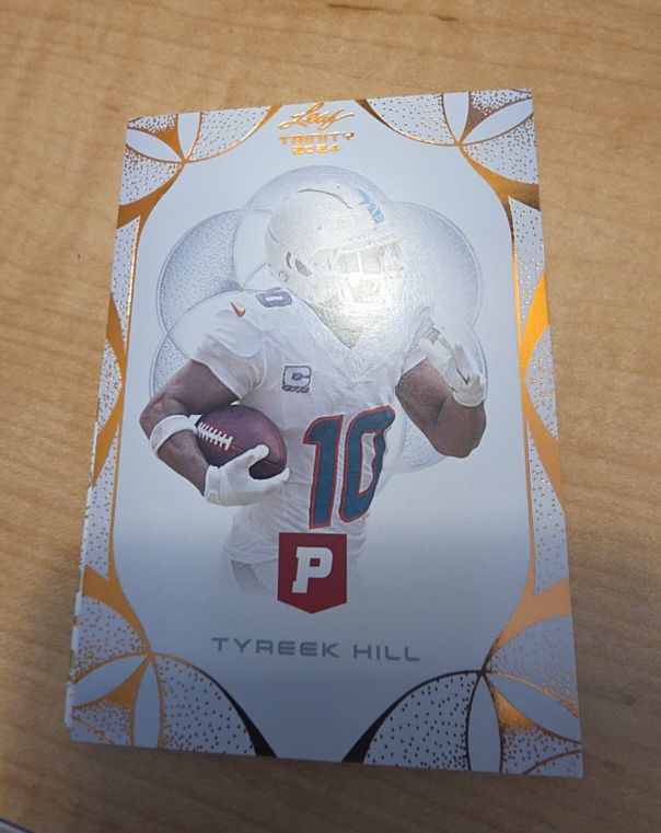 2024 Leaf Trinity Pristine Tyreek Hill 97 Promo — front