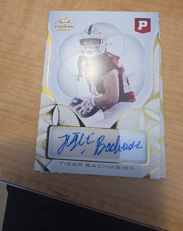 2024 Leaf Trinity Pristine #BA-TB2 Tiger Bachmeier — front
