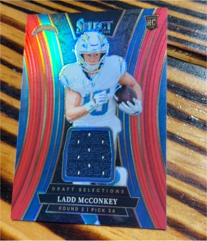 2024 Panini Select Draft Selections Memorabilia Ladd McConkey #DSM-LMY — front