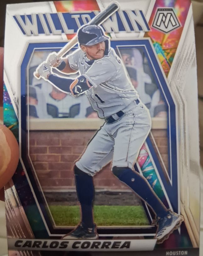 2021 Panini Mosaic Will To Win #WTW10 Carlos Correa — front