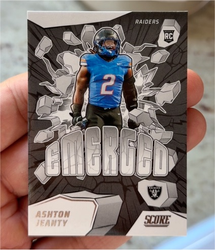 2025 Panini Score #1 Ashton Jeanty Emerged — front