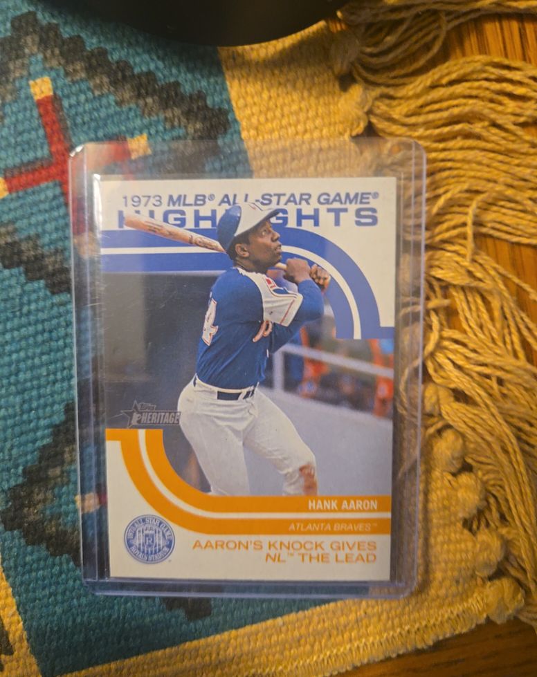 2022 Topps Heritage #ASGH-3 Hank Aaron 1973 MLB All-Star Game Highlights — front