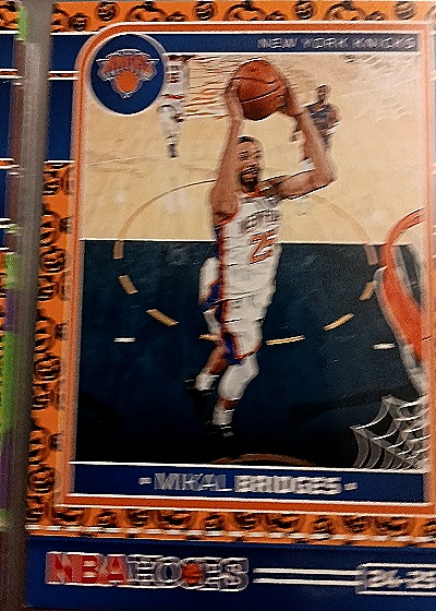 2024-25 Panini NBA Hoops Haunted Hoops Orange Pumpkin #50 Mikal Bridges — front