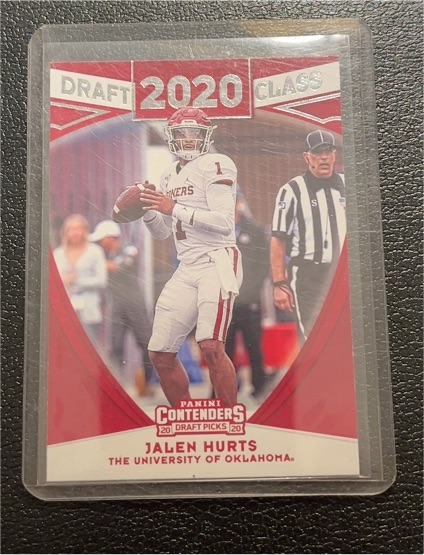 2020 Panini Contenders Draft Picks Draft Class #15 Jalen Hurts — front