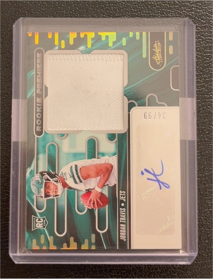 2024 Panini Absolute Rookie Premiere Materials Autographs #RPMA-JOT Jordan Travis — front