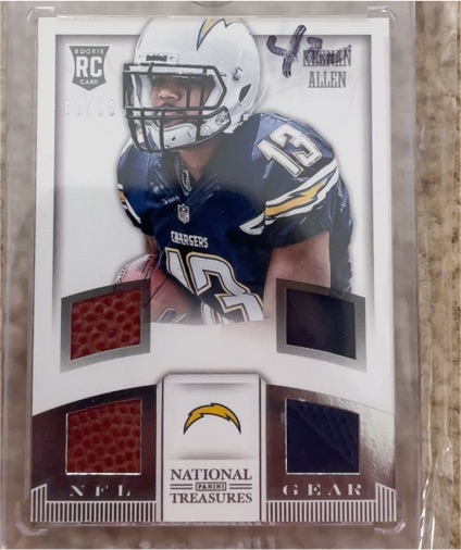2013 Panini National Treasures #25 Keenan Allen NFL Gear Quad Rookie Card — front