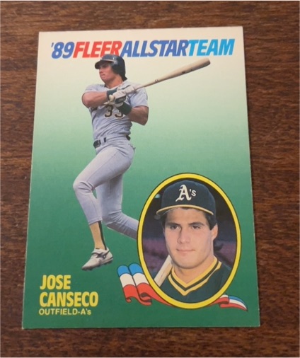 1989 Fleer All Star Team #2 Jose Canseco — front