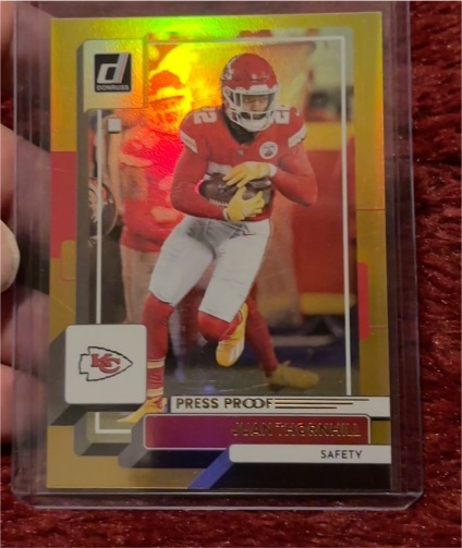 2022 Donruss Gold Press Proof #279 Juan Thornhill — front