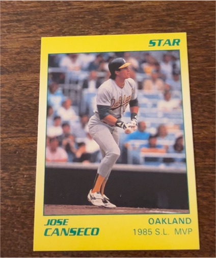 1985 Star Jose Canseco Oakland 1985 S.L. MVP — front