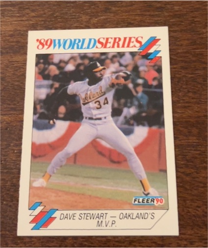 1990 Fleer #8 Dave Stewart - Oakland's World Series — front