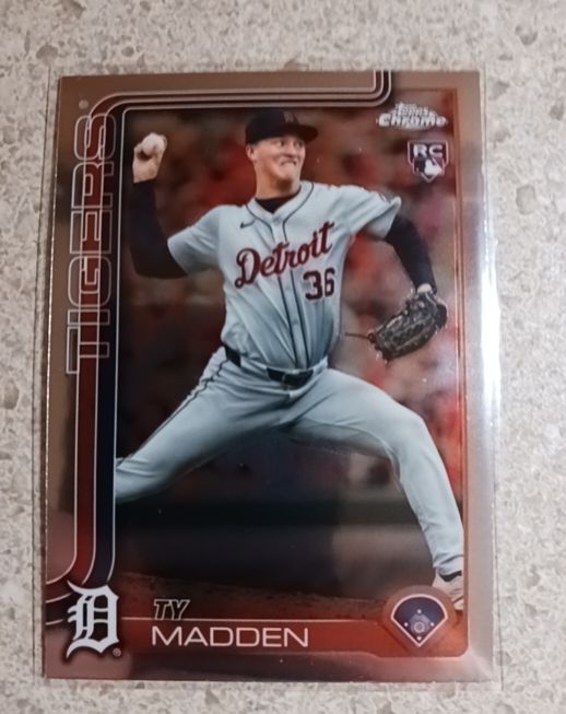 2025 Topps Chrome #285 Ty Madden RC Detroit Tigers — front