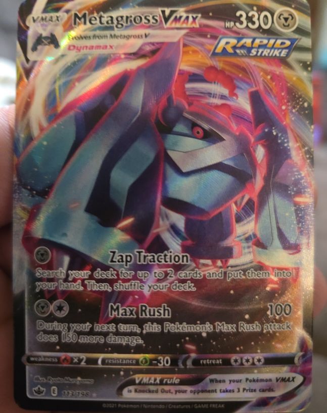 2021 Pokémon Sword & Shield Chilling Reign #113 Metagross VMAX — front