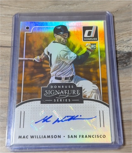 2016 Donruss Signature Series #SGS-MW Mac Williamson — front