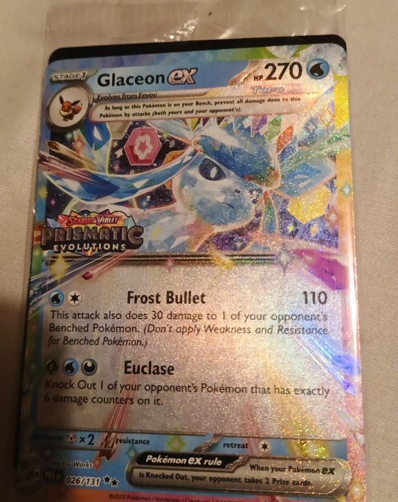 2025 Pokémon Prismatic Evolutions #026 Glaceon ex — front