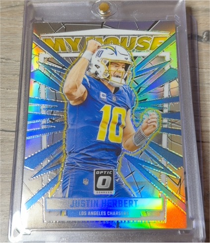 2023 Panini Donruss Optic #14 Justin Herbert My House Silver Prizm — front