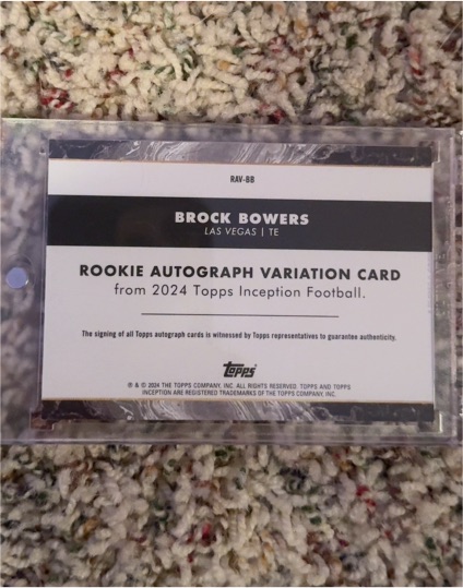 2024 Topps Inception Rookie Autograph Variation Card Brock Bowers — front