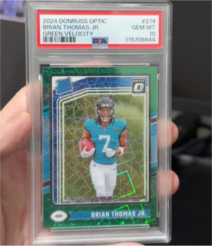 2024 Donruss Optic #214 Brian Thomas Jr. Green Velocity — front