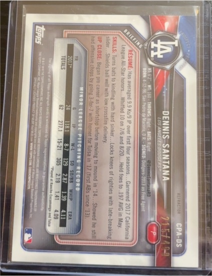 2021 Topps Chrome #CPA-DS Dennis Santana — front