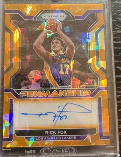 2021-22 Panini Prizm #PM-RFX Rick Fox Penmanship — front