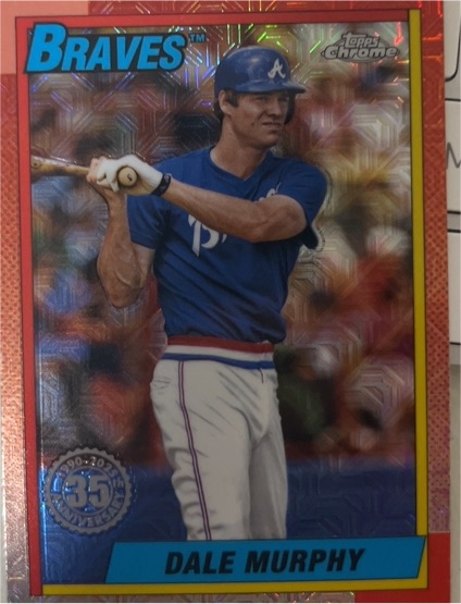 2025 Topps Series 1 1990 Topps Chrome Silver Pack Mojo #T90C-46 Dale Murphy — front