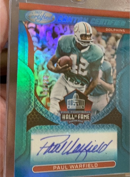 2022 Panini Certified Canton Certified Paul Warfield Auto #9/15 — front