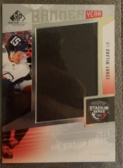 2023-24 Upper Deck SP Game Used Banner Year Stadium Series #BYSSSM Sonny Milano — front