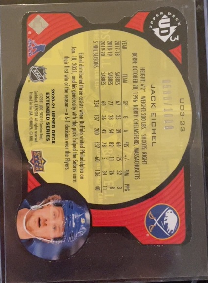 2020-21 Upper Deck #UD3-23 Jack Eichel — front