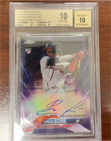 2018 Topps Chrome Rookie Autographs #RA-RA Ronald Acuna Jr. — front