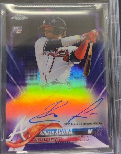 2018 Topps Chrome #Ronald Acuna Jr. Rookie Card — front